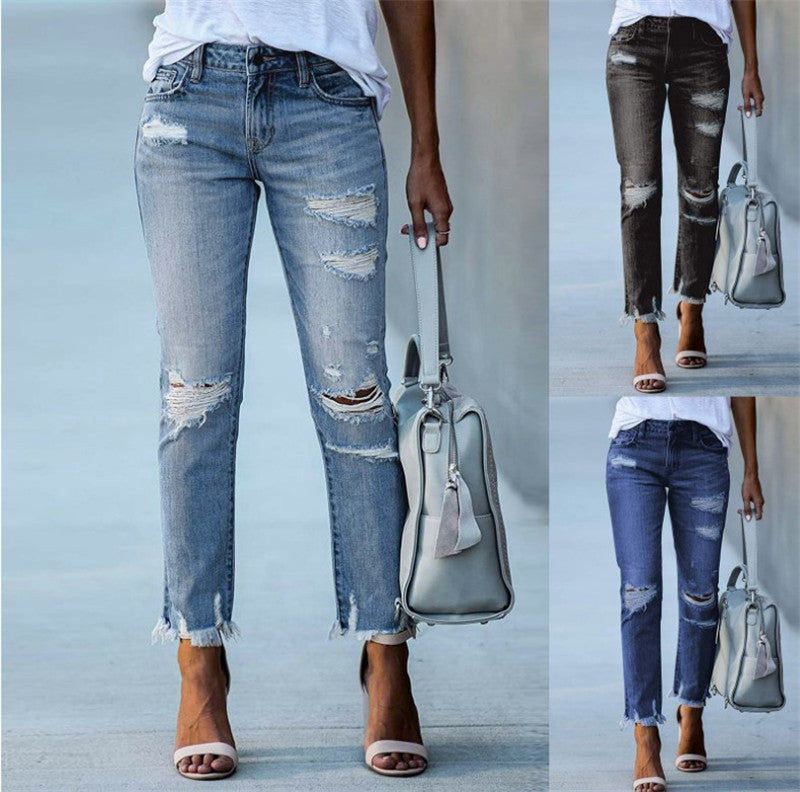Ripped Jeans Trousers