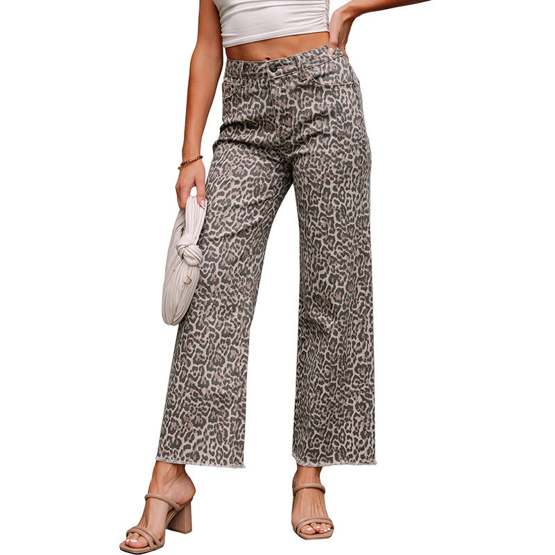 High Waist Frayed Jeans