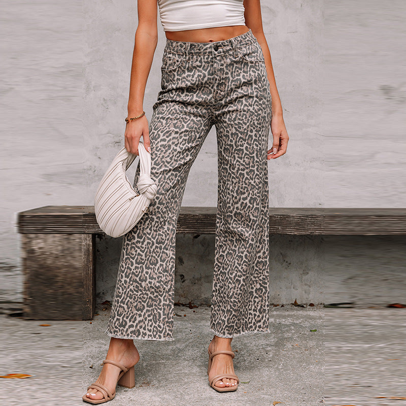 High Waist Frayed Jeans